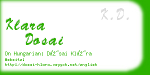 klara dosai business card